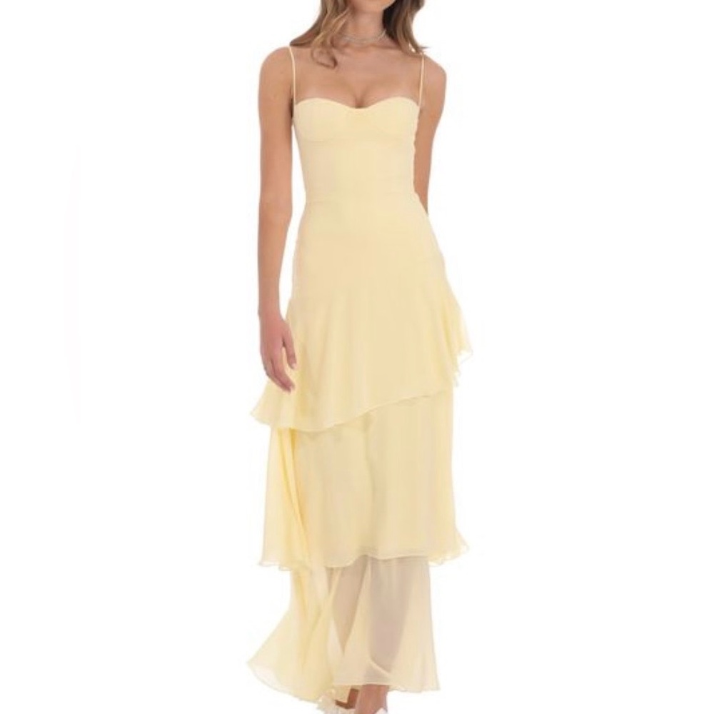 Lucy in the Sky Light Yellow High Low Dress